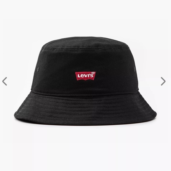 Levi's Black Batwing Logo Bucket Hat - Picture 1 of 6